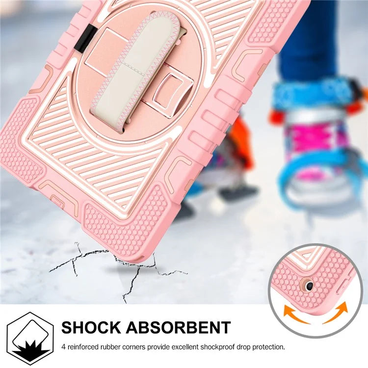 For iPad 9.7-inch (2017) / (2018) Tablet Case Anti-drop Kickstand Cover with Shoulder Strap