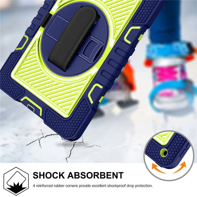 For iPad 9.7-inch (2017) / (2018) Tablet Case Anti-drop Kickstand Cover with Shoulder Strap