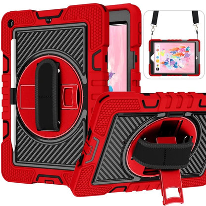 For iPad 9.7-inch (2017) / (2018) Tablet Case Anti-drop Kickstand Cover with Shoulder Strap
