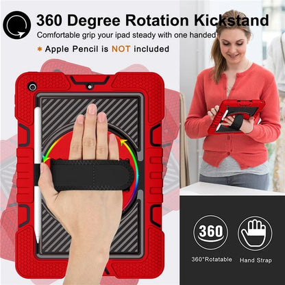 For iPad 9.7-inch (2017) / (2018) Tablet Case Anti-drop Kickstand Cover with Shoulder Strap