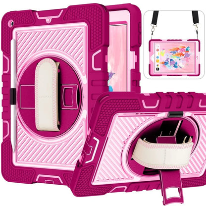 For iPad 9.7-inch (2017) / (2018) Tablet Case Anti-drop Kickstand Cover with Shoulder Strap