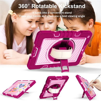 For iPad 9.7-inch (2017) / (2018) Tablet Case Anti-drop Kickstand Cover with Shoulder Strap