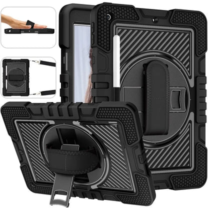 For iPad 9.7-inch (2017) / (2018) Tablet Case Anti-drop Kickstand Cover with Shoulder Strap