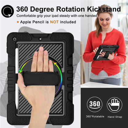For iPad 9.7-inch (2017) / (2018) Tablet Case Anti-drop Kickstand Cover with Shoulder Strap