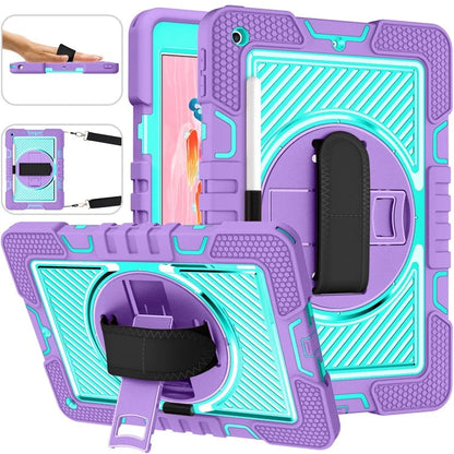 For iPad 9.7-inch (2017) / (2018) Tablet Case Anti-drop Kickstand Cover with Shoulder Strap