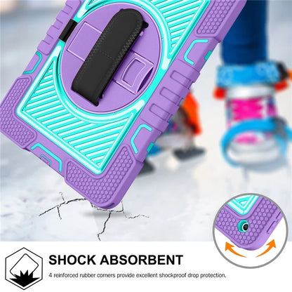 For iPad 9.7-inch (2017) / (2018) Tablet Case Anti-drop Kickstand Cover with Shoulder Strap