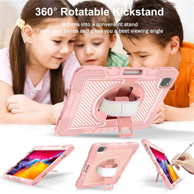 For iPad Air (2020) / (2022) / iPad Pro 11 (2018) / (2020) / (2021) / (2022) Tablet Kickstand Case with Shoulder Strap