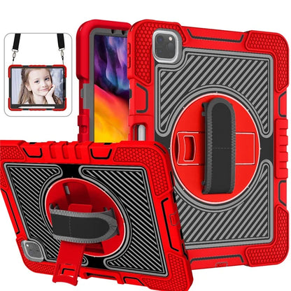 For iPad Air (2020) / (2022) / iPad Pro 11 (2018) / (2020) / (2021) / (2022) Tablet Kickstand Case with Shoulder Strap