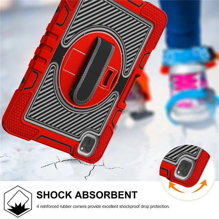 For iPad Air (2020) / (2022) / iPad Pro 11 (2018) / (2020) / (2021) / (2022) Tablet Kickstand Case with Shoulder Strap
