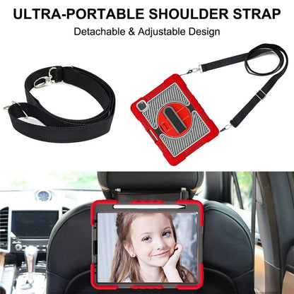 For iPad Air (2020) / (2022) / iPad Pro 11 (2018) / (2020) / (2021) / (2022) Tablet Kickstand Case with Shoulder Strap