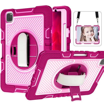 For iPad Air (2020) / (2022) / iPad Pro 11 (2018) / (2020) / (2021) / (2022) Tablet Kickstand Case with Shoulder Strap