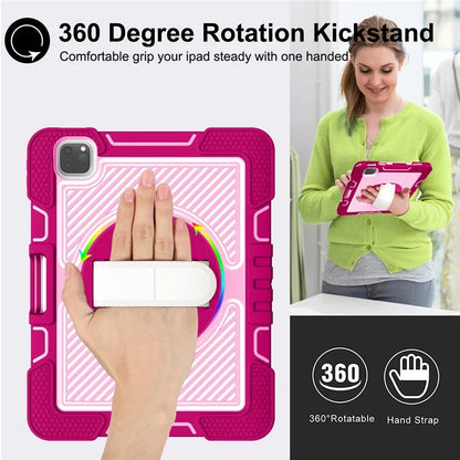 For iPad Air (2020) / (2022) / iPad Pro 11 (2018) / (2020) / (2021) / (2022) Tablet Kickstand Case with Shoulder Strap