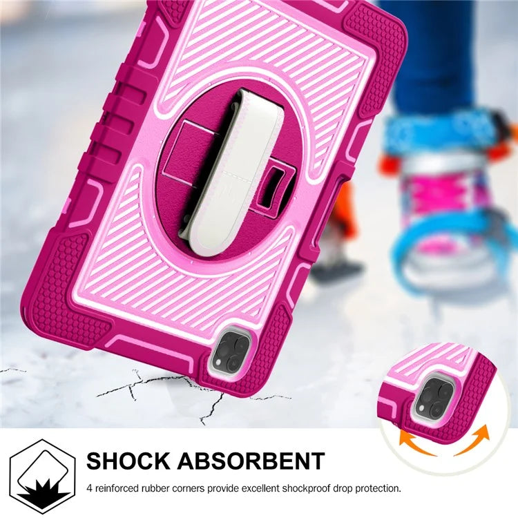 For iPad Air (2020) / (2022) / iPad Pro 11 (2018) / (2020) / (2021) / (2022) Tablet Kickstand Case with Shoulder Strap