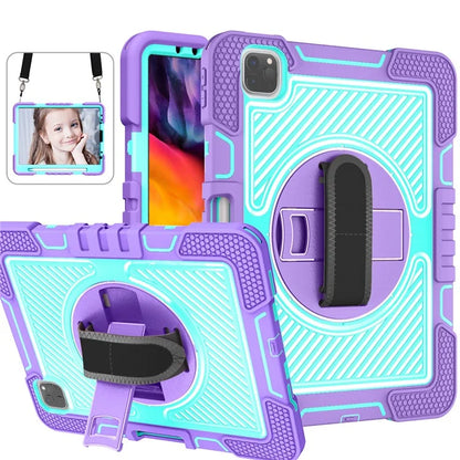 For iPad Air (2020) / (2022) / iPad Pro 11 (2018) / (2020) / (2021) / (2022) Tablet Kickstand Case with Shoulder Strap