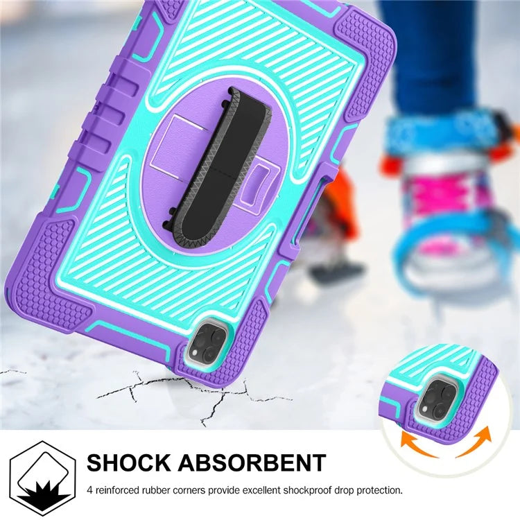 For iPad Air (2020) / (2022) / iPad Pro 11 (2018) / (2020) / (2021) / (2022) Tablet Kickstand Case with Shoulder Strap