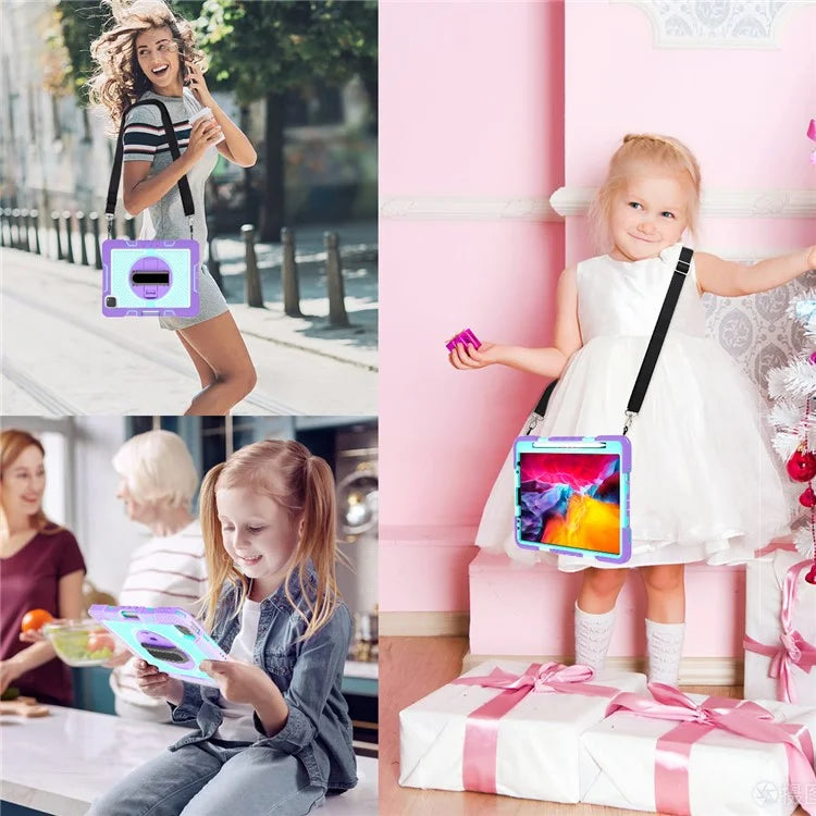 For iPad Air (2020) / (2022) / iPad Pro 11 (2018) / (2020) / (2021) / (2022) Tablet Kickstand Case with Shoulder Strap
