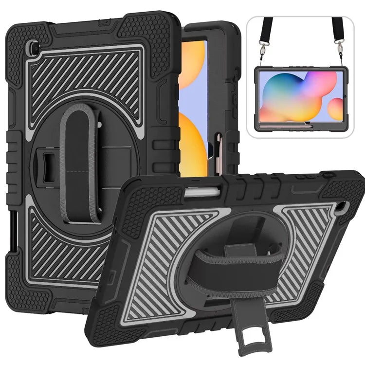 For Samsung Galaxy Tab S6 Lite (2024) / S6 Lite (2022) / S6 Lite (2020) Kickstand Tablet Case with Shoulder Strap