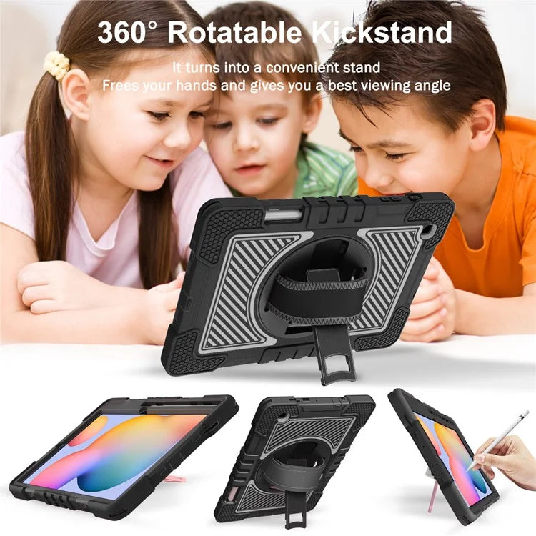 For Samsung Galaxy Tab S6 Lite (2024) / S6 Lite (2022) / S6 Lite (2020) Kickstand Tablet Case with Shoulder Strap