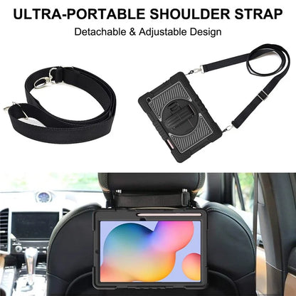 For Samsung Galaxy Tab S6 Lite (2024) / S6 Lite (2022) / S6 Lite (2020) Kickstand Tablet Case with Shoulder Strap