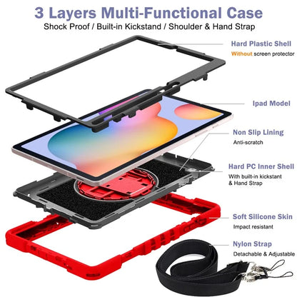 For Samsung Galaxy Tab S6 Lite (2024) / S6 Lite (2022) / S6 Lite (2020) Kickstand Tablet Case with Shoulder Strap