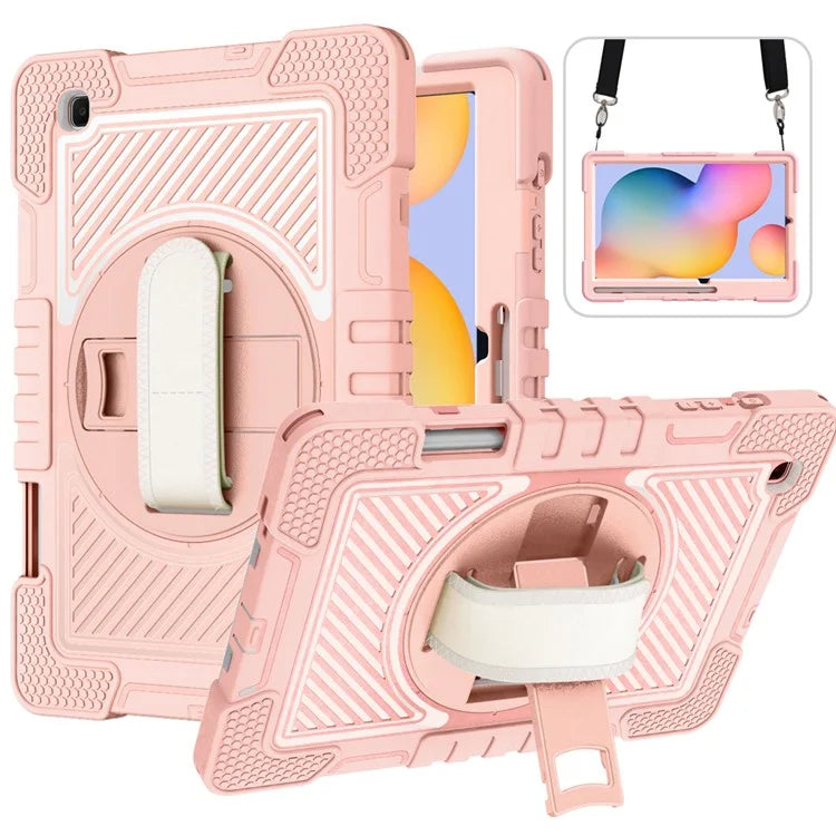 For Samsung Galaxy Tab S6 Lite (2024) / S6 Lite (2022) / S6 Lite (2020) Kickstand Tablet Case with Shoulder Strap