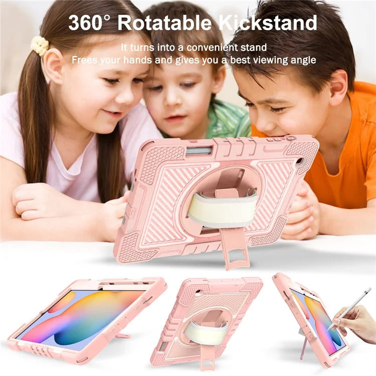 For Samsung Galaxy Tab S6 Lite (2024) / S6 Lite (2022) / S6 Lite (2020) Kickstand Tablet Case with Shoulder Strap