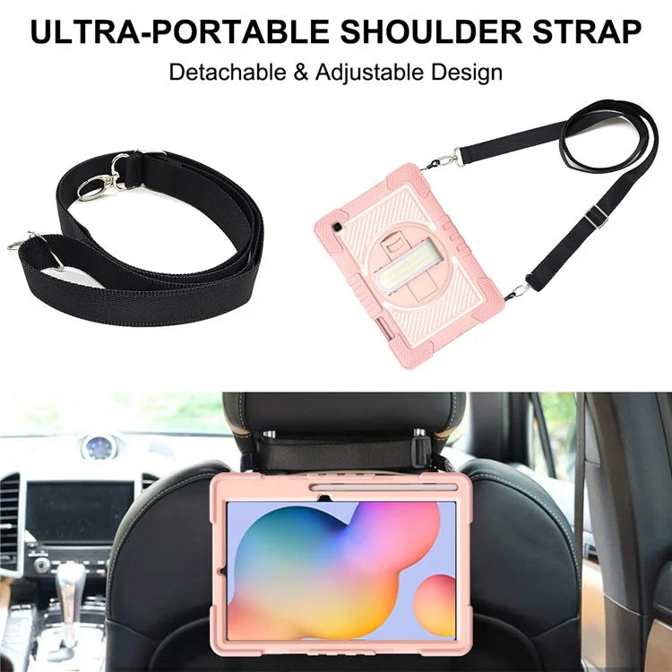 For Samsung Galaxy Tab S6 Lite (2024) / S6 Lite (2022) / S6 Lite (2020) Kickstand Tablet Case with Shoulder Strap