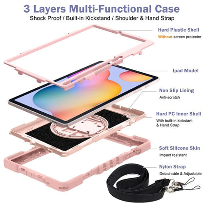 For Samsung Galaxy Tab S6 Lite (2024) / S6 Lite (2022) / S6 Lite (2020) Kickstand Tablet Case with Shoulder Strap