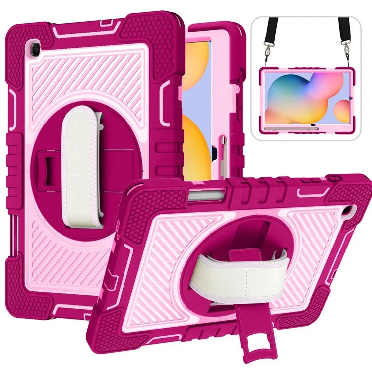 For Samsung Galaxy Tab S6 Lite (2024) / S6 Lite (2022) / S6 Lite (2020) Kickstand Tablet Case with Shoulder Strap