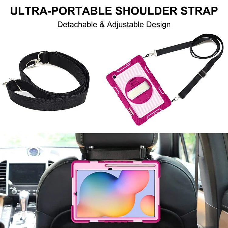 For Samsung Galaxy Tab S6 Lite (2024) / S6 Lite (2022) / S6 Lite (2020) Kickstand Tablet Case with Shoulder Strap