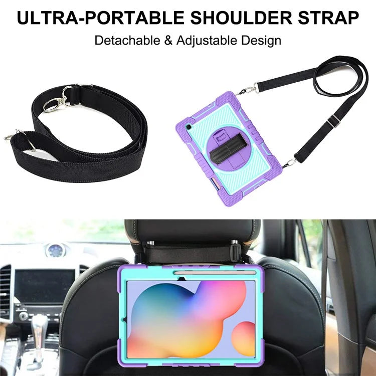 For Samsung Galaxy Tab S6 Lite (2024) / S6 Lite (2022) / S6 Lite (2020) Kickstand Tablet Case with Shoulder Strap