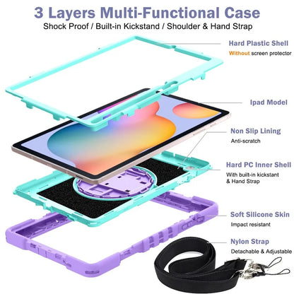 For Samsung Galaxy Tab S6 Lite (2024) / S6 Lite (2022) / S6 Lite (2020) Kickstand Tablet Case with Shoulder Strap