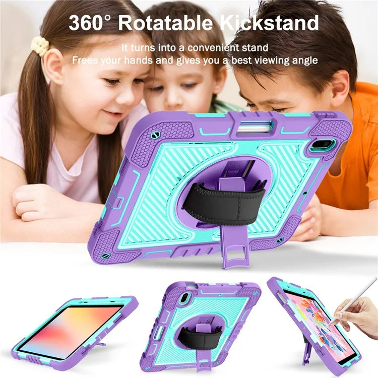 For iPad 10.2 (2021) / (2020) / (2019) Kickstand Case Tablet Cover with Shoulder Strap
