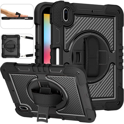 For iPad 10.2 (2021) / (2020) / (2019) Kickstand Case Tablet Cover with Shoulder Strap