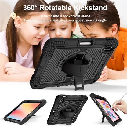 For iPad 10.2 (2021) / (2020) / (2019) Kickstand Case Tablet Cover with Shoulder Strap