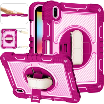 For iPad 10.2 (2021) / (2020) / (2019) Kickstand Case Tablet Cover with Shoulder Strap