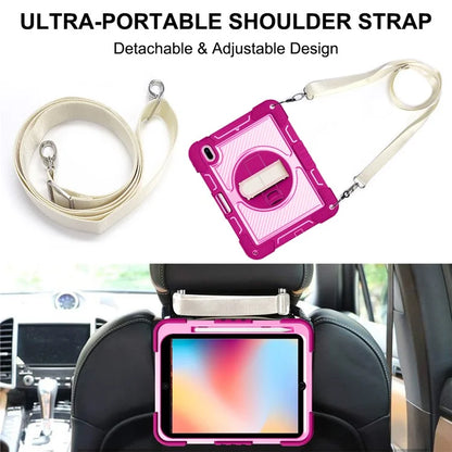 For iPad 10.2 (2021) / (2020) / (2019) Kickstand Case Tablet Cover with Shoulder Strap
