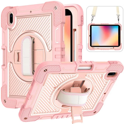For iPad 10.2 (2021) / (2020) / (2019) Kickstand Case Tablet Cover with Shoulder Strap