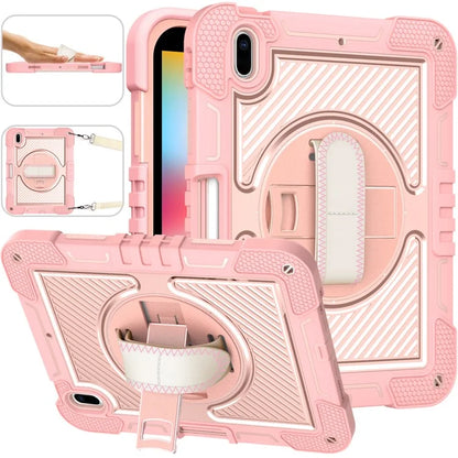 For iPad 10.2 (2021) / (2020) / (2019) Kickstand Case Tablet Cover with Shoulder Strap