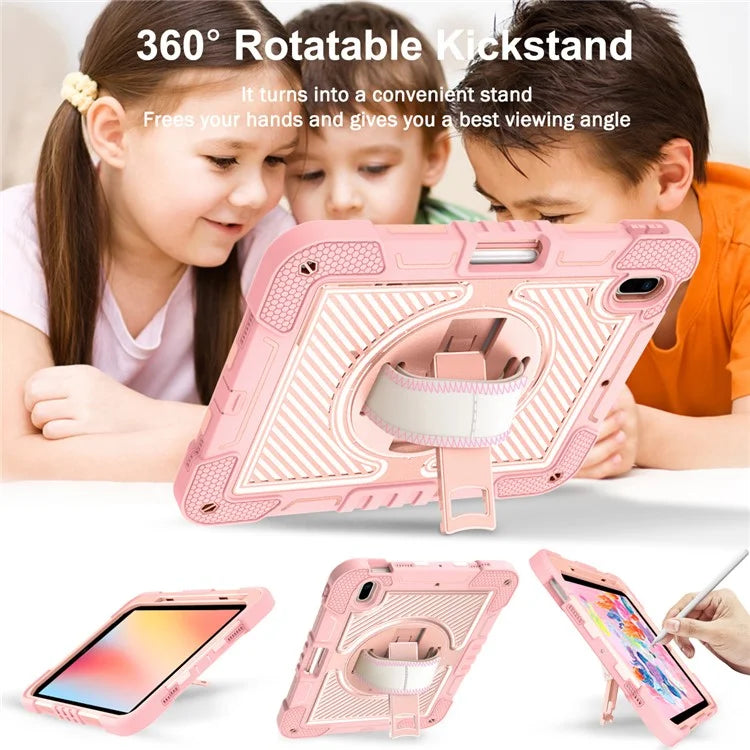 For iPad 10.2 (2021) / (2020) / (2019) Kickstand Case Tablet Cover with Shoulder Strap