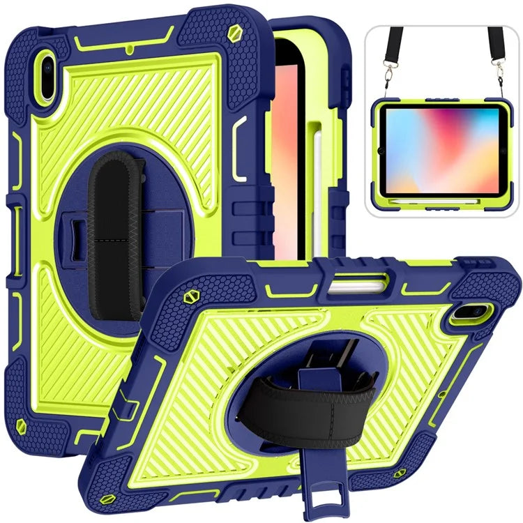 For iPad 10.2 (2021) / (2020) / (2019) Kickstand Case Tablet Cover with Shoulder Strap