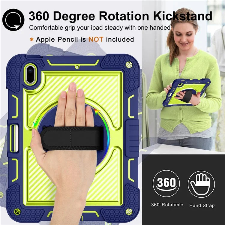 For iPad 10.2 (2021) / (2020) / (2019) Kickstand Case Tablet Cover with Shoulder Strap