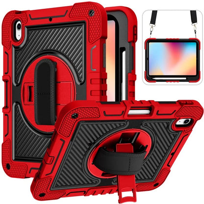 For iPad 10.9 (2022) Case Kickstand Anti-drop Tablet Cover with Shoulder Strap