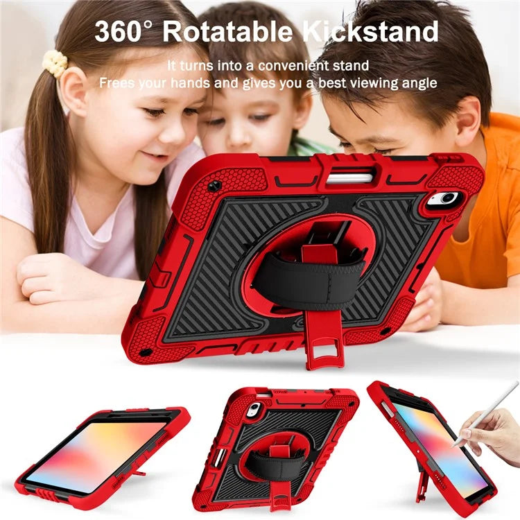For iPad 10.9 (2022) Case Kickstand Anti-drop Tablet Cover with Shoulder Strap