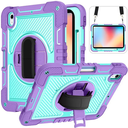 For iPad 10.9 (2022) Case Kickstand Anti-drop Tablet Cover with Shoulder Strap