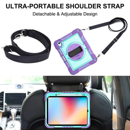 For iPad 10.9 (2022) Case Kickstand Anti-drop Tablet Cover with Shoulder Strap