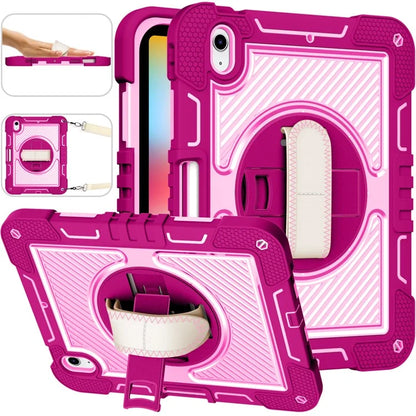 For iPad 10.9 (2022) Case Kickstand Anti-drop Tablet Cover with Shoulder Strap