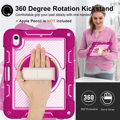 For iPad 10.9 (2022) Case Kickstand Anti-drop Tablet Cover with Shoulder Strap