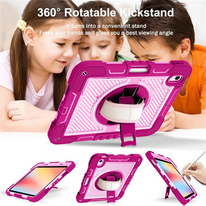 For iPad 10.9 (2022) Case Kickstand Anti-drop Tablet Cover with Shoulder Strap