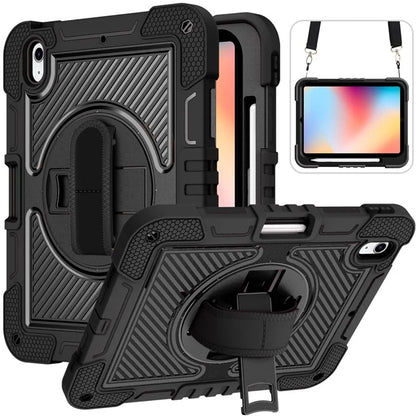 For iPad 10.9 (2022) Case Kickstand Anti-drop Tablet Cover with Shoulder Strap